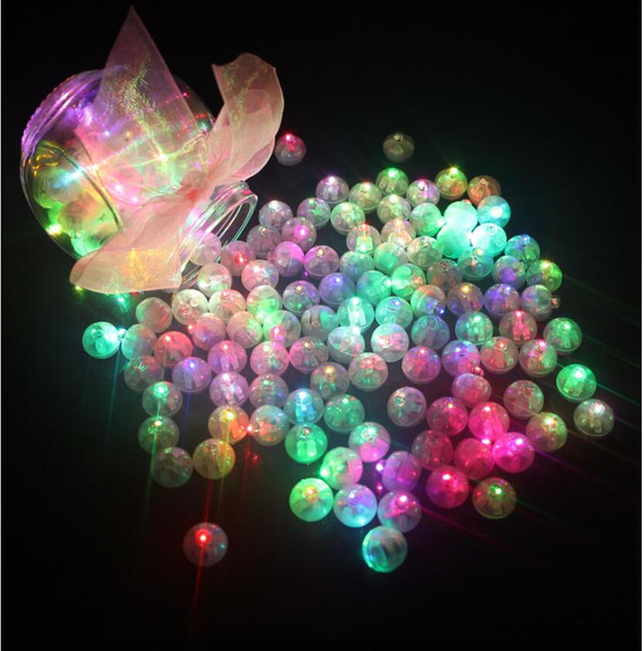 100Pcs Color Round Mini Led RGB Flash Ball Lamp Lantern Balloon Lights For New Year Deco Christmas Wedding Party Decoration