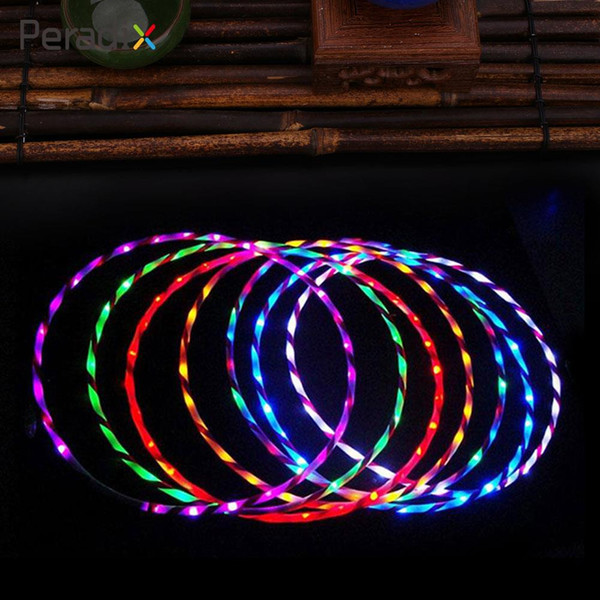 24 Colorful light LED Glow Hula Hoop Multicolor Performance Hoop Toys