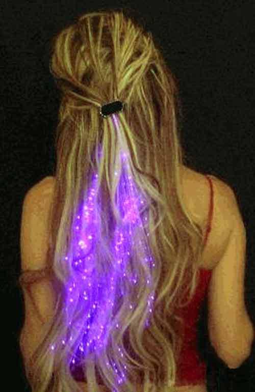 100pcs Hot Sale LED Hair Flash Braid Hair Decoration Fiber Luminous Braid for Halloween Christmas Party Holiday Colorful Light Hair M1634