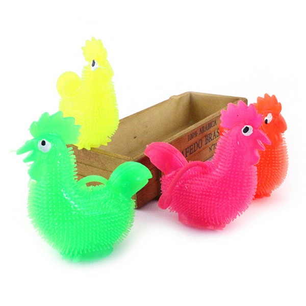 Colorful Glitter Rooster Plush Balls Colorful Glowing Children Toy Chick Color Random