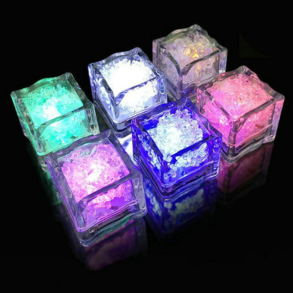 LED Ice Cubes Water Sensor Sparkling Luminous Multi Color Glowing Drinkable Decor for Event Party Wedding 0601795