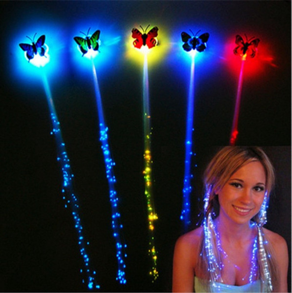 LED flash butterfly braid party concert led Hair Accessories Halloween Christmas accessories LED Toys Light hairpin free shipping