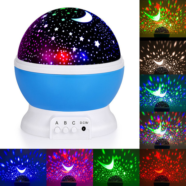 Novelty romantic luminous toys starry sky LED night light projector battery USB Night Light creative birthday toys for children