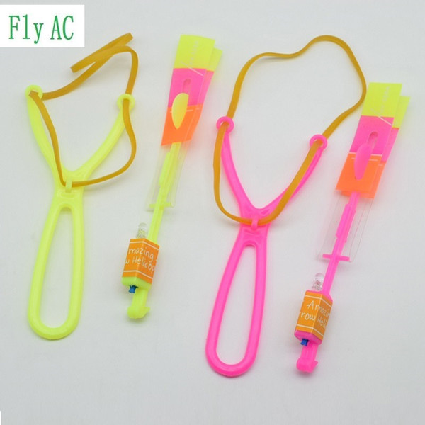 Novelty Gag Toys Luminous Toys 50Pcs or 100pcs Amazing LED Light Arrow Rocket Helicopter rotating Flying Toy Party Fun Gift Blue light