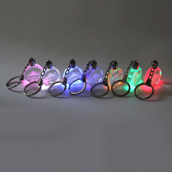 Fortnite led kids toys props and classic gift set FPS Fortnite keychain Cool metal crystal gem pendant Game Animation Accessories LED toy