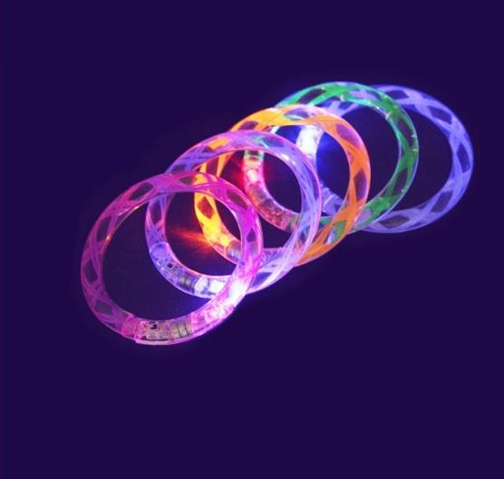 New Thread Style Flash Light LED Bracelet Acrylic Bangles Fluorescent Bracelets For Party Bar Concert 100pcs/lot