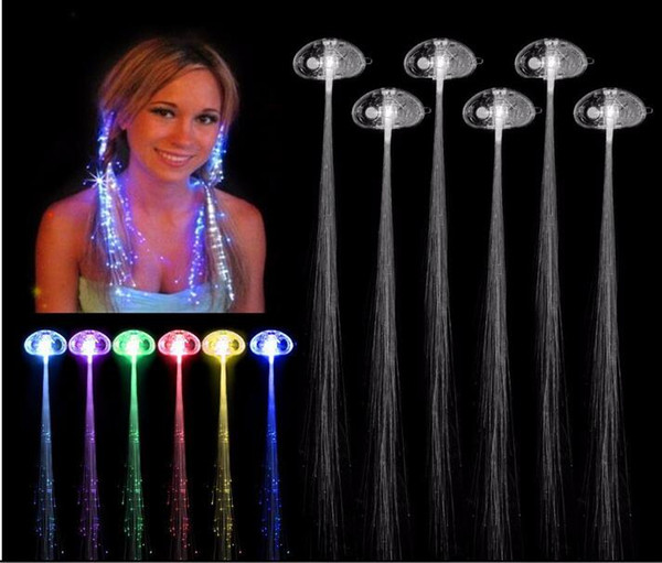 Luminous Light Up LED Hair Extension Flash Braid Party girl Hair Glow by fiber optic For party christmas Night Lights