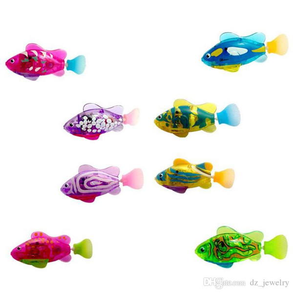 LED lighted Robo Fish Water Activated Battery Powered Robofish Bath Toys Children Pet Christmas party gift