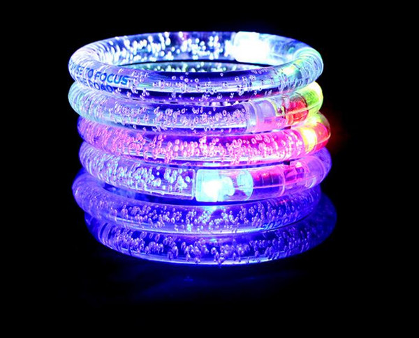 LED Flash Blink Glow Color Changing Light Acrylic Children Toys Lamp Luminous Hand Ring Party Fluorescence Club Stage Bracelet Bangle Xmas