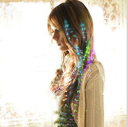 Flashing Fiber Optic Hair Assorted LED Hair Braids for Party Christmas 120Pcs/lot