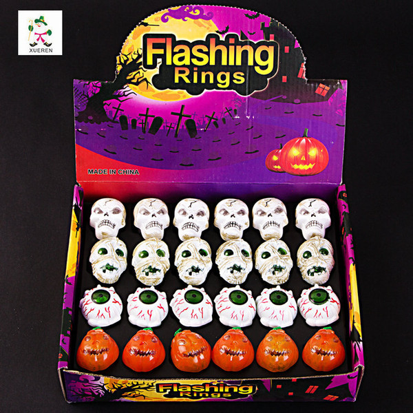 New Creative Flash Halloween Light Rings Ghost Head Luminous Led Toys Halloween Party Accessories Free Shipping