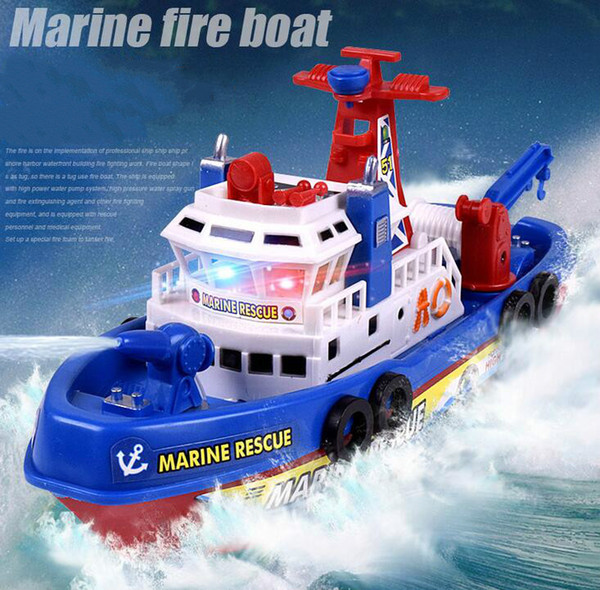 Christmas gift Children's toys model electric model boat fire sprinkler music lights will be in the water with water toys