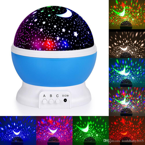 Novelty Luminous Toys Romantic Rotating Star Moon Sky Rotation Night Light USB Night Light Creative Birthday Gift For Children