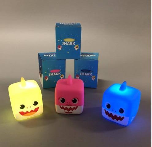 3 colors LED Baby Shark Cube With Music Baby Shark Music Box Flashing Baby Shark Dolls Singing Song Kids Gift Party Favor