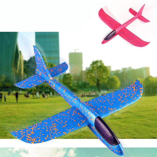 Hand Launch Throwing Glider Aircraft Inertial Foam EVA Airplane Toy Plane Model Outdoor Fun Sports Plane Model Interesting Toys 48cm DHL 020