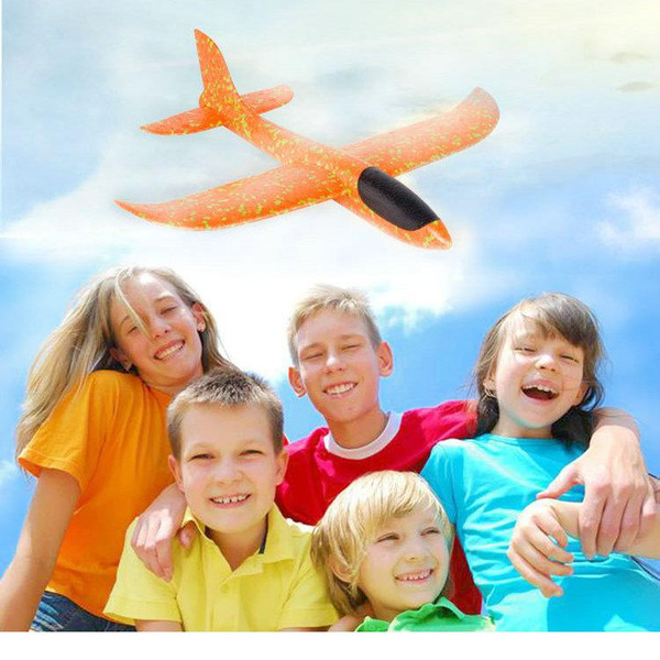 Hand Launch Throwing Glider Aircraft Inertial Foam EVA Airplane Toy Plane Model Outdoor Fun Sports Plane Model Interesting Toys 48cm 10pcs