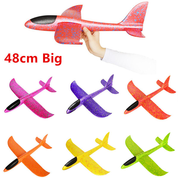 Mix Color Wholesale 10 Pcs 48 Cm Kids DIY Outdoor Made Of Foam Plastic Hand That Plays The Plane Flying Glider Aircraft Model Airplane Toys