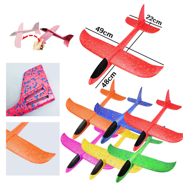 EPP Foam Hand Throw Airplane Outdoor Launch Glider Plane Kids Gift Toy 48CM Interesting Toys