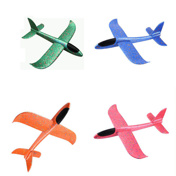 4 colors 48cm Foam Throwing Glider Airplane Inertia Aircraft Toy Hand Launch Airplane Model Kids Toy Gift Decompression Toy 4COLORS C2