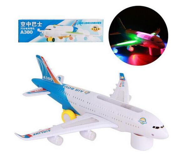 Bump and Go A380 Airplane Airbus Electric Toy Model With Flashing Lights And Sound