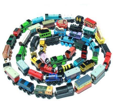 78 Styles Wooden Small Magnetic Cars and Trains Friends Wooden Cartoon Toys Wooden Trains & Car Toys DHL Fedex 