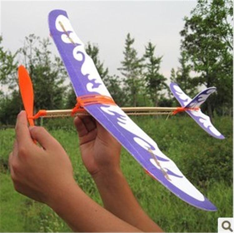 Novelty Thunderbird rubber band powered model airplane aircraft DIY stereoscopic science toy airplane model aircraft 