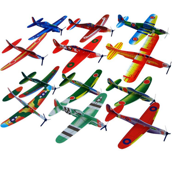 36pcs/lot Wholesale Puzzle Magic Flying Gliders Aircraft Plane Foam Back Airplane Kids Child DIY Educational Toy hot sell