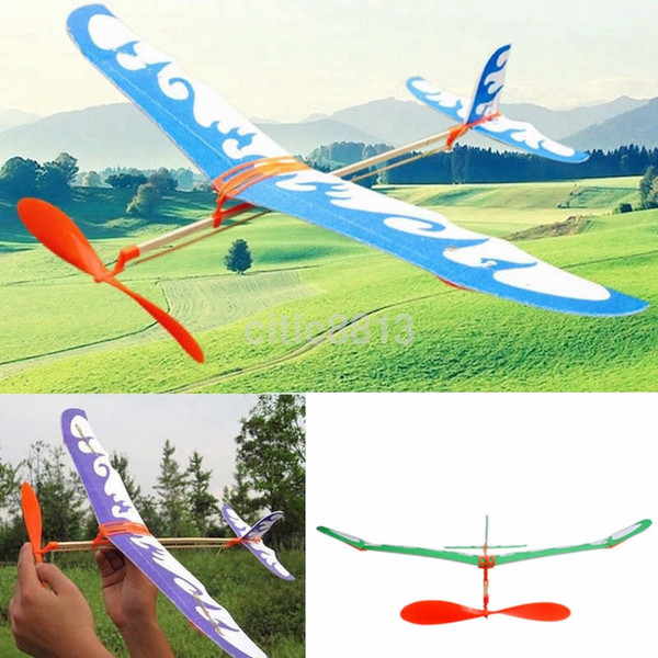 foam elastic powered glider plane thunderbird kit flying model aircraft toy for kids boys girls gift B11