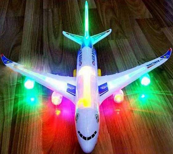 Fashion Kids Electric Airplane Child Toy Musical Toys Moving Flashing Lights Sounds Toy NEW (Size: 1)