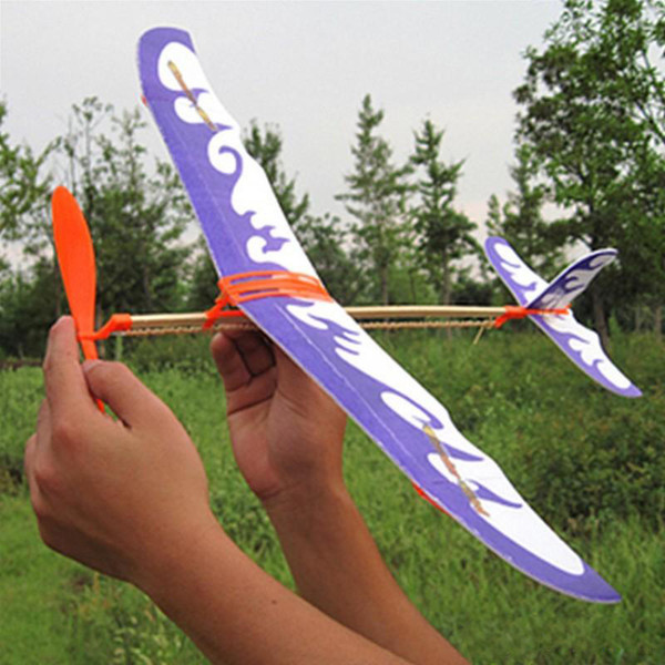 Four Colors Flying Model Toy Foam Elastic Powered Glider Plane Safety Wear Resistant Aircraft Toys Top Quality 2