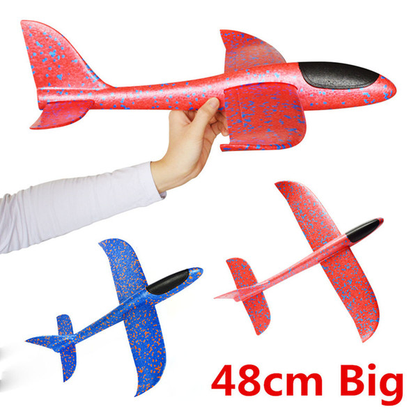 48cm Big Good quality Hand Launch Throwing Glider Aircraft Inertial Foam EPP Airplane Toy Children Plane Model Outdoor Fun Toys