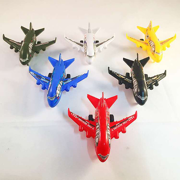 Children's puzzle passenger machine toy solid color pull back aircraft model simulation aircraft children's toy aviation model mini plane