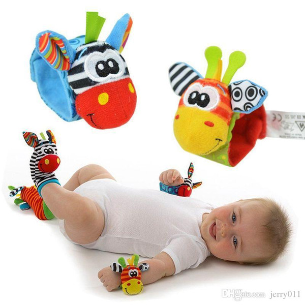 Animal Baby Zebra Deer Infant Kids Bracelet Sock Rattles Toys Developmental Soft