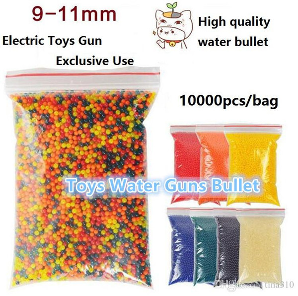 10000 PCS/bag Colorful Crystal toys Bullet Soft Water Gun toys Bullet Bibulous Bullet 9-11mm Gun Toy Accessories 4141-6