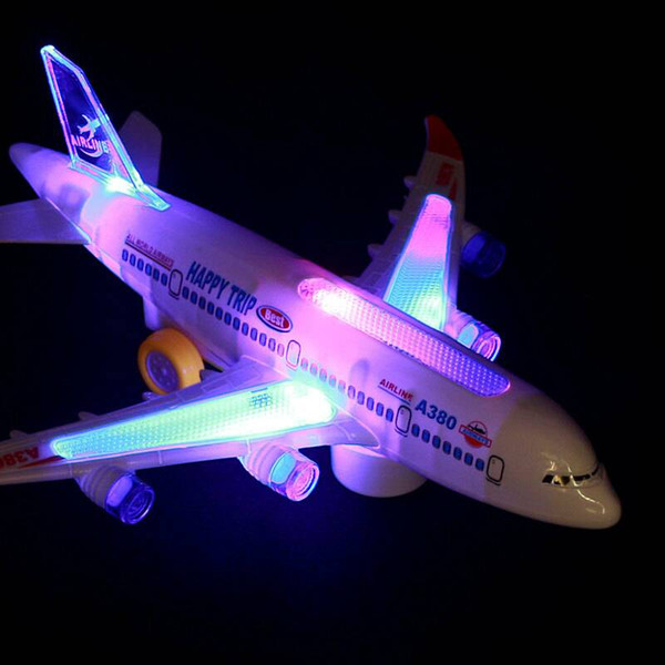 New simulation children's toy,airliner A380,electric music,flash of light airplane model toys