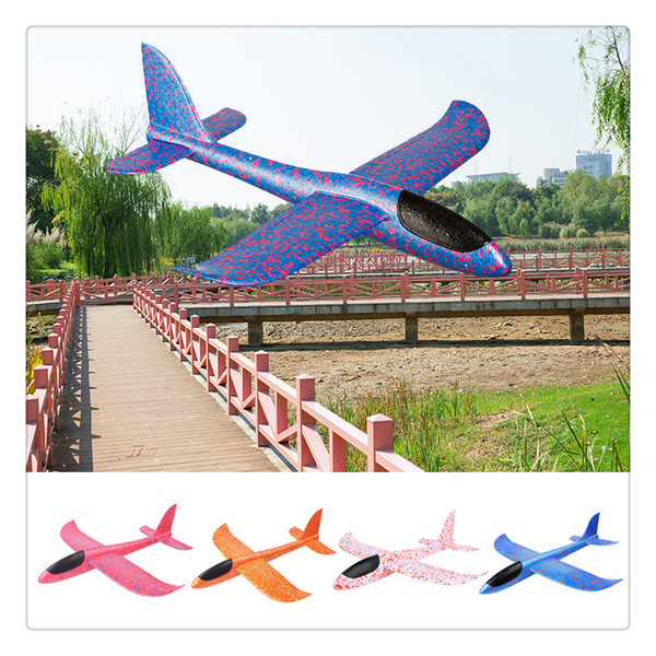 Throwing Glider Inertia Plane Foam Aircraft Toy 48cm Outdoor Sports Airplane Model Toy for Kids Children Boy Gift