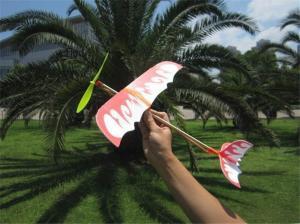 Elastic powered glider plane model thunderbird kit flying model aircraft toy for kids boys girls gift IIA244