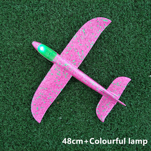 Colourful lamp,New Stunt hand throwing glider, foam aircraft, gyro toy plane, EPP anti dropping and assembling mode.