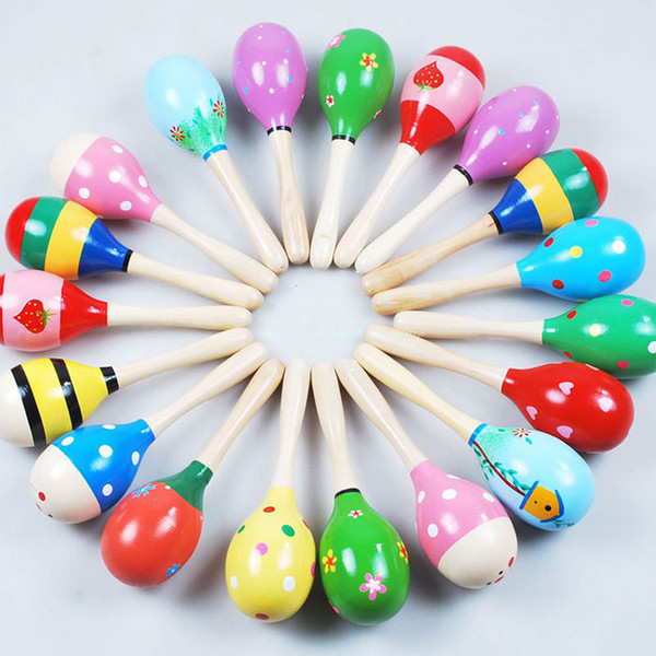 Kid Baby Wooden Maraca Wood Musical Party Favor Child Shaker Beach Toys New Hot 150pcs/lot wholesale 1203#03