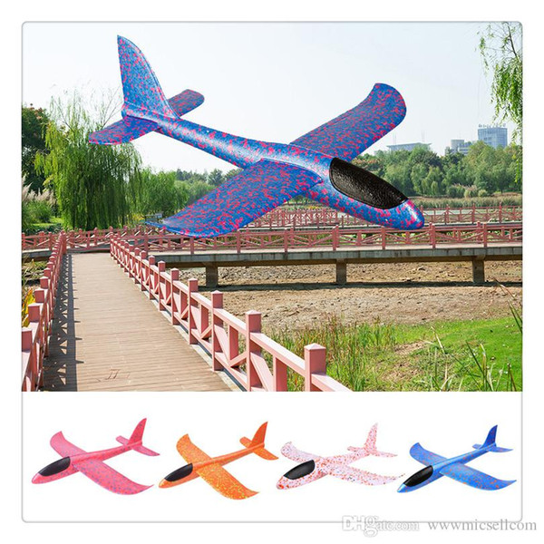 Throwing Glider Inertia Plane Foam Aircraft Toy 48cm Outdoor Sports Airplane Model Toy for Kids Children Boy Gift