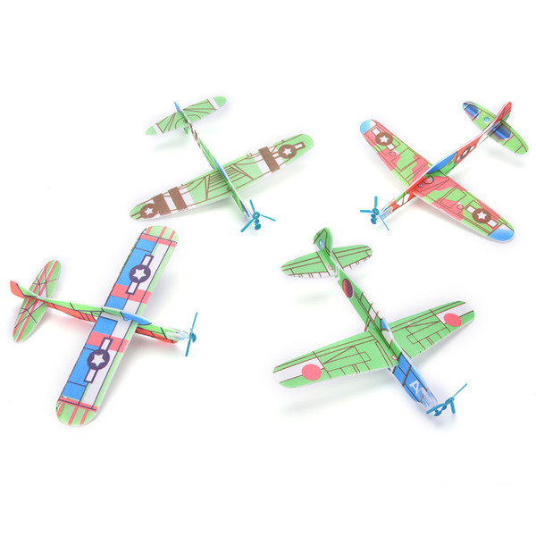 12Pcs boy's gift DIY Assembly Flapping Wing Flight For Children Flying Kite Paper Airplane Model Imitate Birds Aircraft Toys