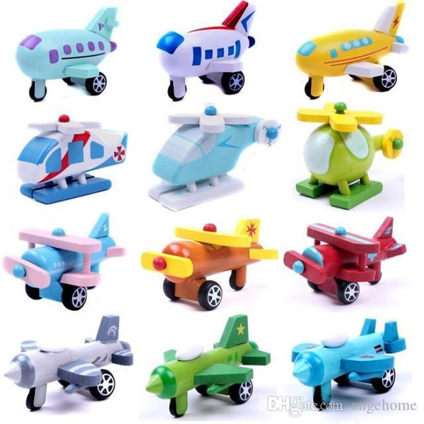 12pcs/lot Wooden Mini Modle Kit Aircraft Airplane Helicopters Airliner Fighter Jets Children's Gifts