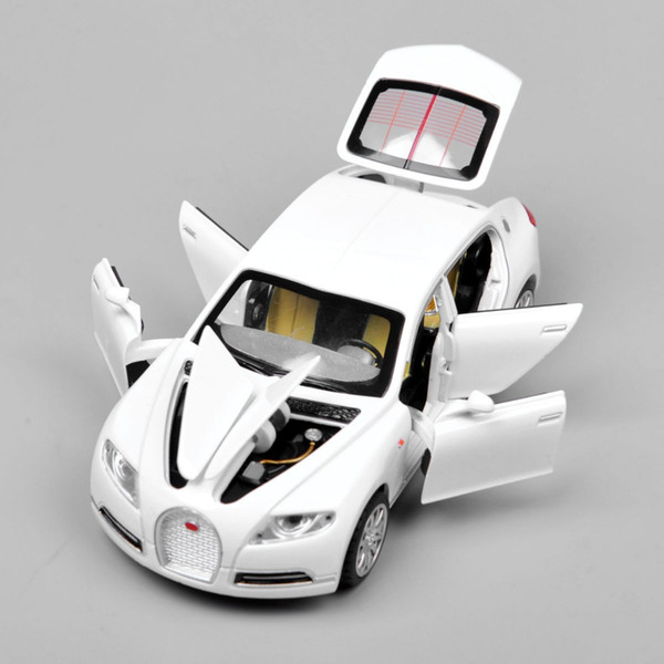 Collectible Alloy Diecast 1:32 Bugatti Veyron 16C Galibier Electronic light sound Pull Back Cars Model Kids Toys for Boys