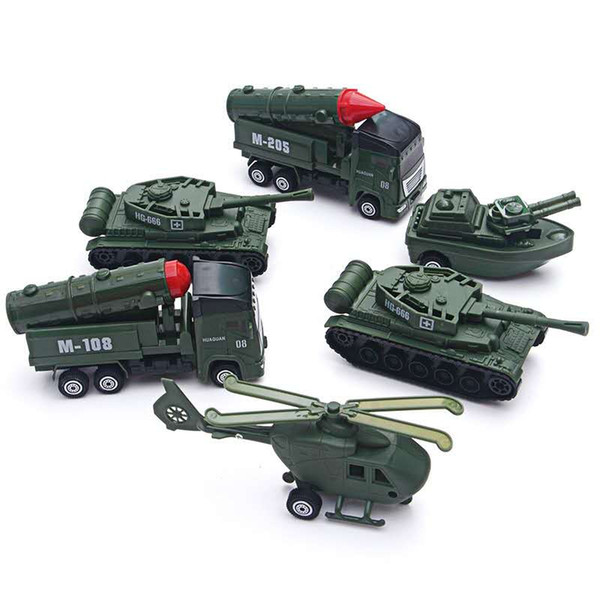 Diecast Pull Back Toy Vehicles Military Camouflage Tank Missile Vehicle Helicopter Set Kids Boy Gift