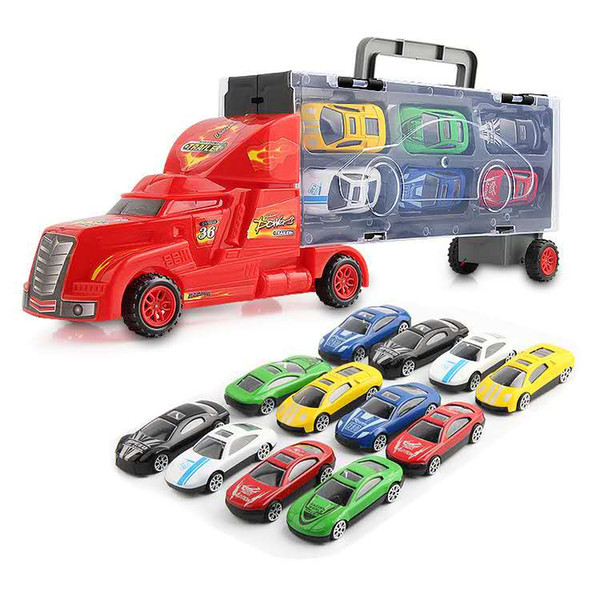 Diecast Alloy Car Kids Mini Pull Back Portable Container Truck Model Cars Toy Best Gift Boy toy