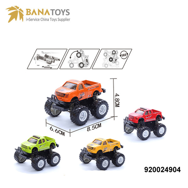 Convertible Stunt Diecast Toy Car Models Toy Friction Alloy Car Spring Inertia Stunt Pickup Truck (12Pcs / Box) Free Shipping