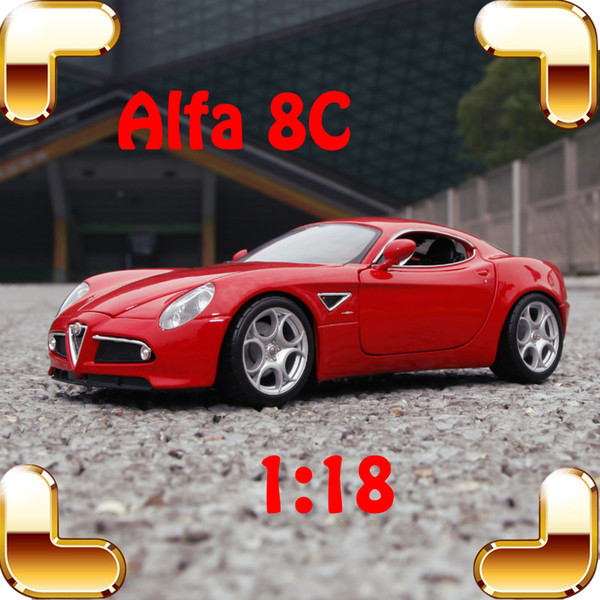 New Year Gift Alfa 8C 1/18 Model Metal Car Vehicle Collection Toys Static Diecast For Men Fans Present Luxury Package Simualtion Toy