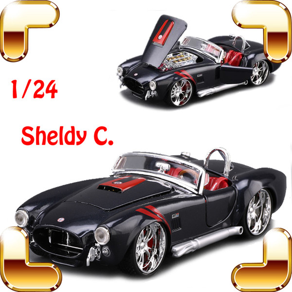 New Year Gift 1965 Shelby C 1/24 Metal Model Sports Roadstar Car History Classic Style Vehicle Collection Alloy Toy Cars