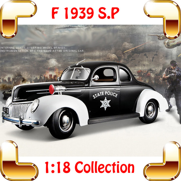 New Year Gift 1939 Deluxe 1/18 Metallic Model Car Toys Classic Vehicle Luxury Collection Car Fans Unique Present Choice