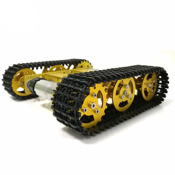 RC Metal Robot Tank Chassis mini T100 Crawler Caterpiller Tracked Vehicle with Plastic Track 2 Motors for Robot Platform RC